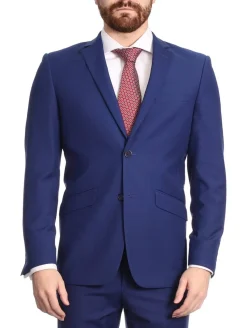 Men's Raphael Slim Fit Solid French Medium Blue Two Button 2 Piece Formal Suit