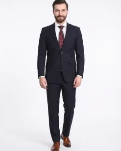 Men's Raphael Slim Fit Solid Navy Blue Two Button 2 Piece Suit