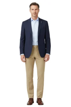 Men's Regular Fit Flat Front Wool Suit Pant