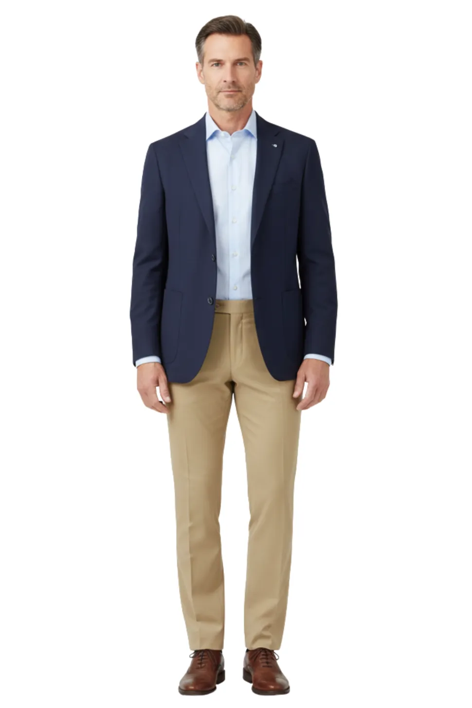 Men's Regular Fit Flat Front Wool Suit Pant