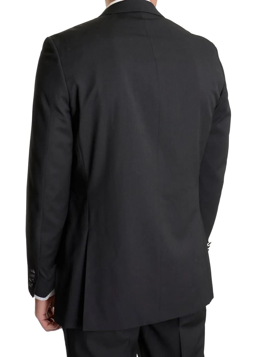 Mens Regular Fit Solid Black Two Button Tuxedo