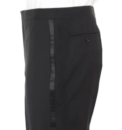 Mens Regular Fit Solid Black Two Button Tuxedo