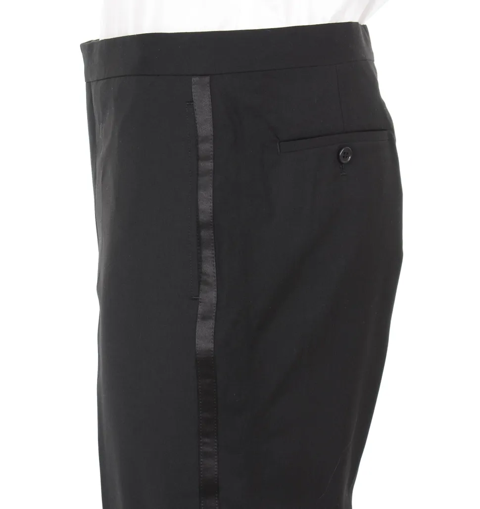 Mens Regular Fit Solid Black Two Button Tuxedo
