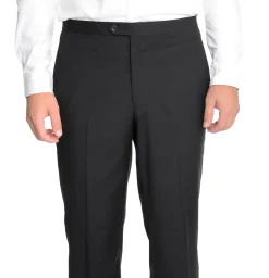 Mens Regular Fit Solid Black Two Button Tuxedo