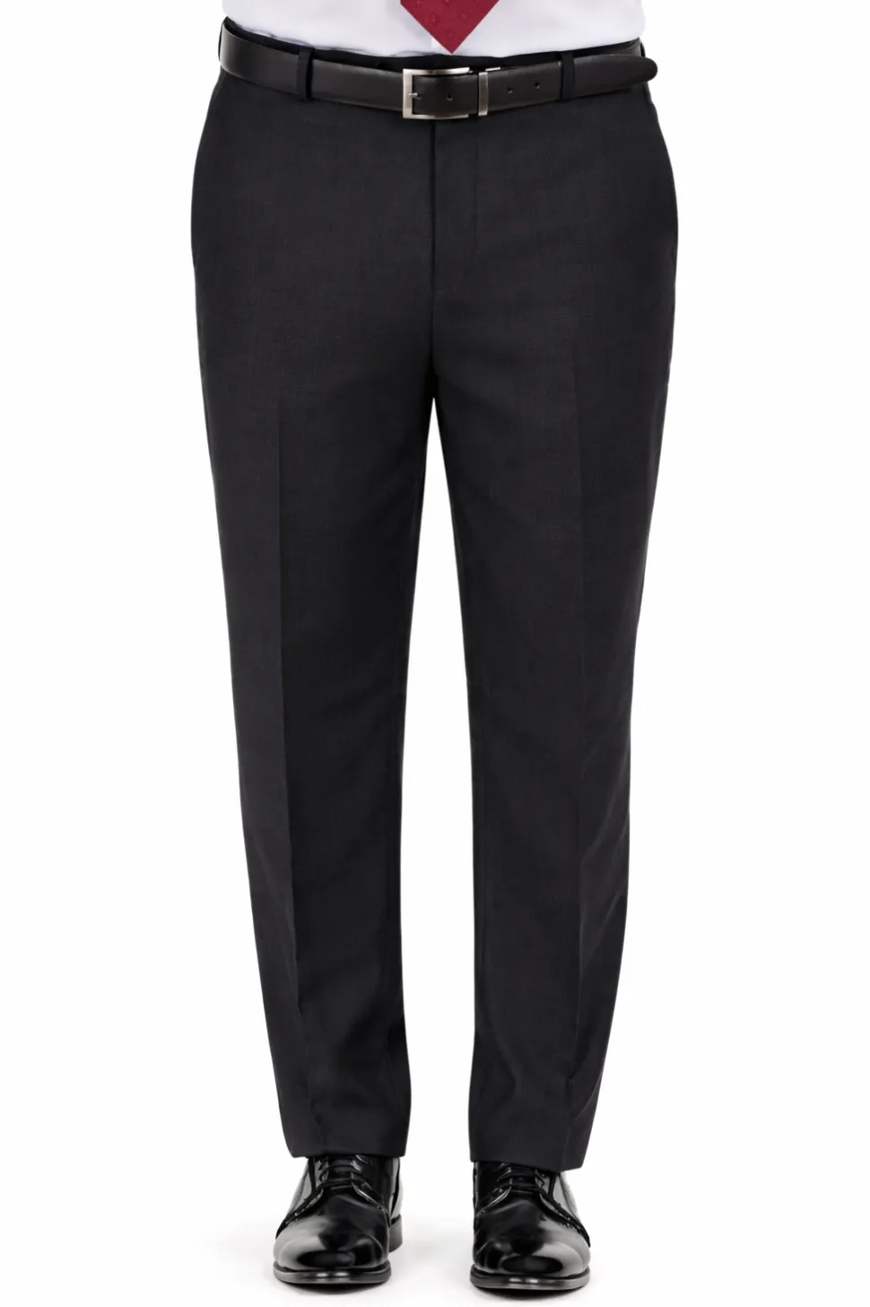Men's Sartoria Mazara Portly Fit Executive Cut Black Two Button Wool Suit