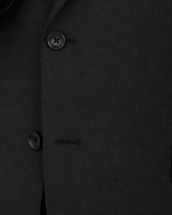 Men's Sartoria Mazara Portly Fit Executive Cut Black Two Button Wool Suit