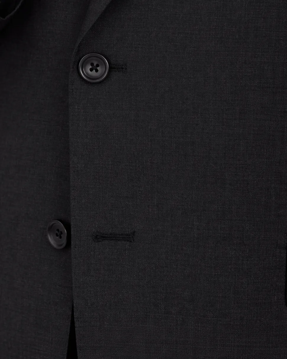 Men's Sartoria Mazara Portly Fit Executive Cut Black Two Button Wool Suit