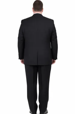 Men's Sartoria Mazara Portly Fit Executive Cut Black Two Button Wool Suit