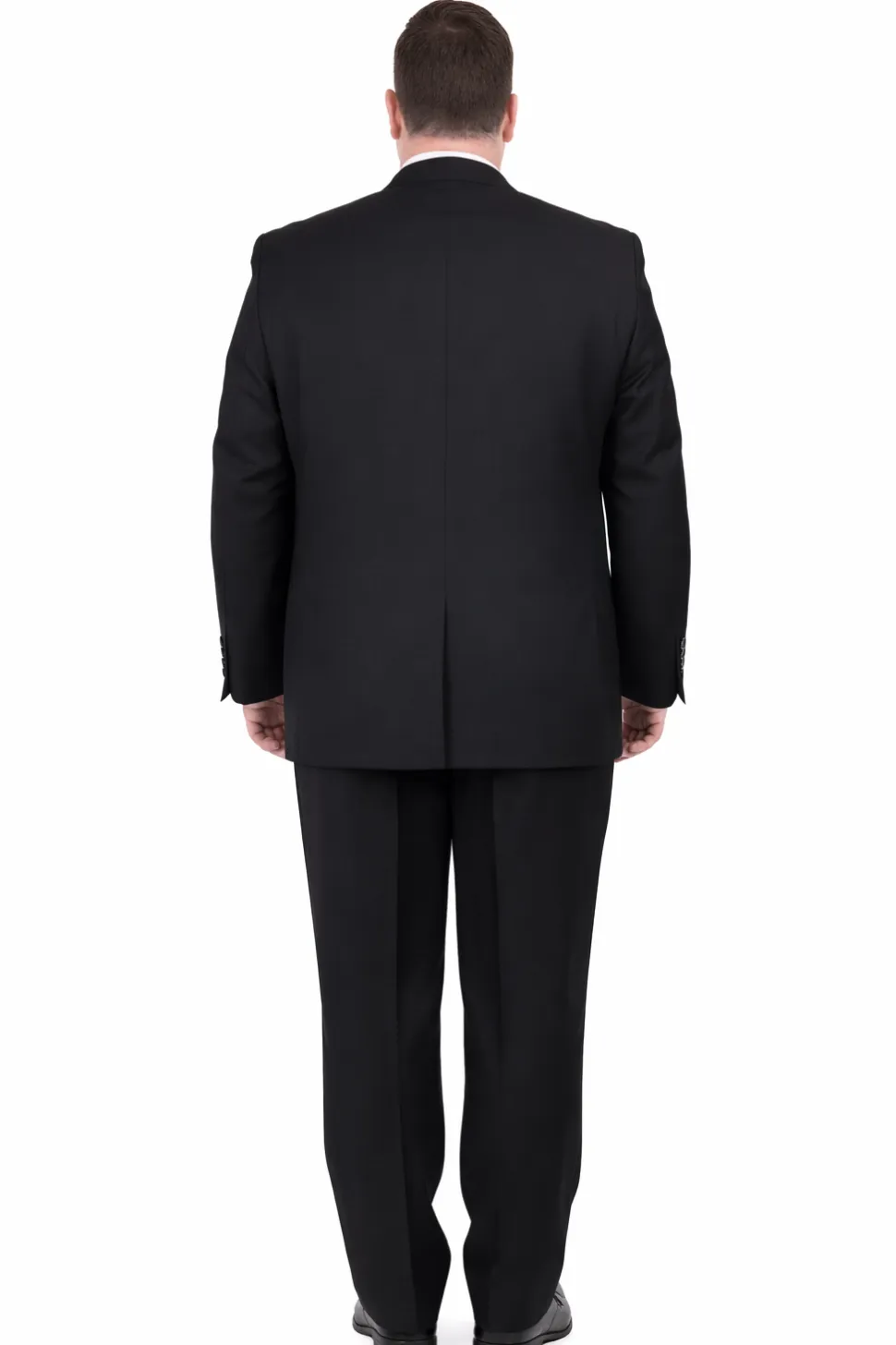 Men's Sartoria Mazara Portly Fit Executive Cut Black Two Button Wool Suit