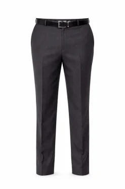 Mens Sartoria Mazara Portly Fit Solid Charcoal Gray Two Button Wool Suit