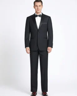 Men's Satin Notched Lapel 2-Piece Tuxedo Suit