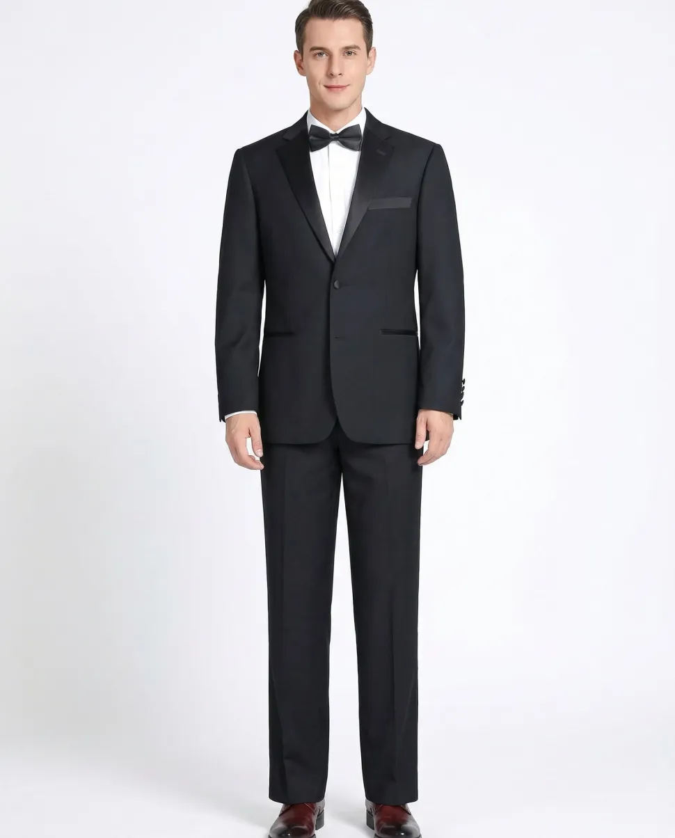 Men's Satin Notched Lapel 2-Piece Tuxedo Suit
