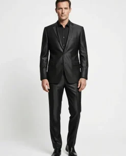 Men's Sharkskin Italian Styled Two Piece Suit