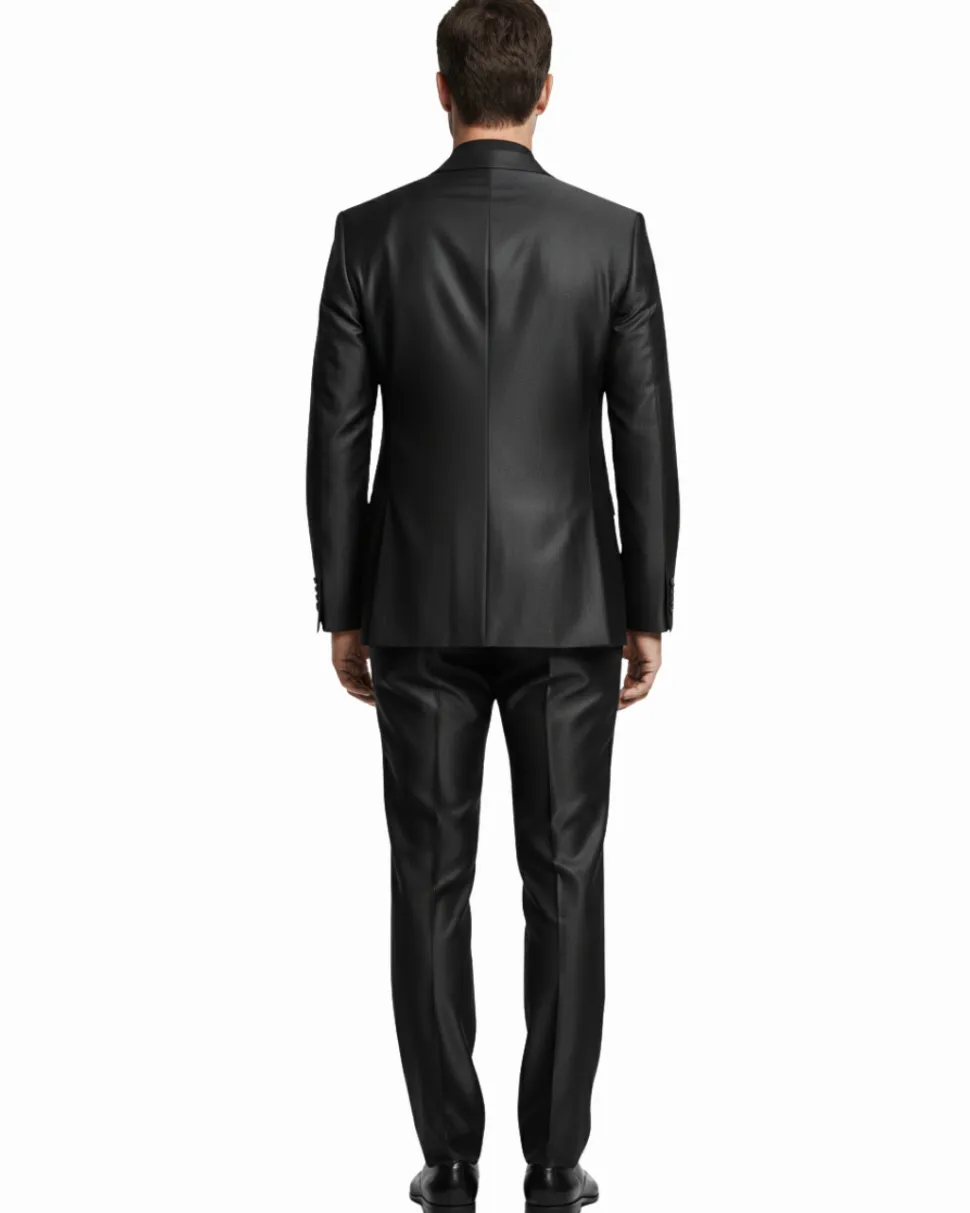 Men's Sharkskin Italian Styled Two Piece Suit