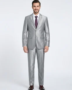 Men's Sharkskin Italian Styled Two Piece Suit