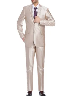 Men's Sharkskin Italian Styled Two Piece Suit