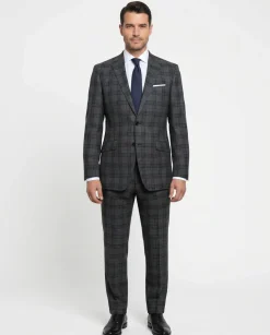 Men's Slim Fit Checked Suits