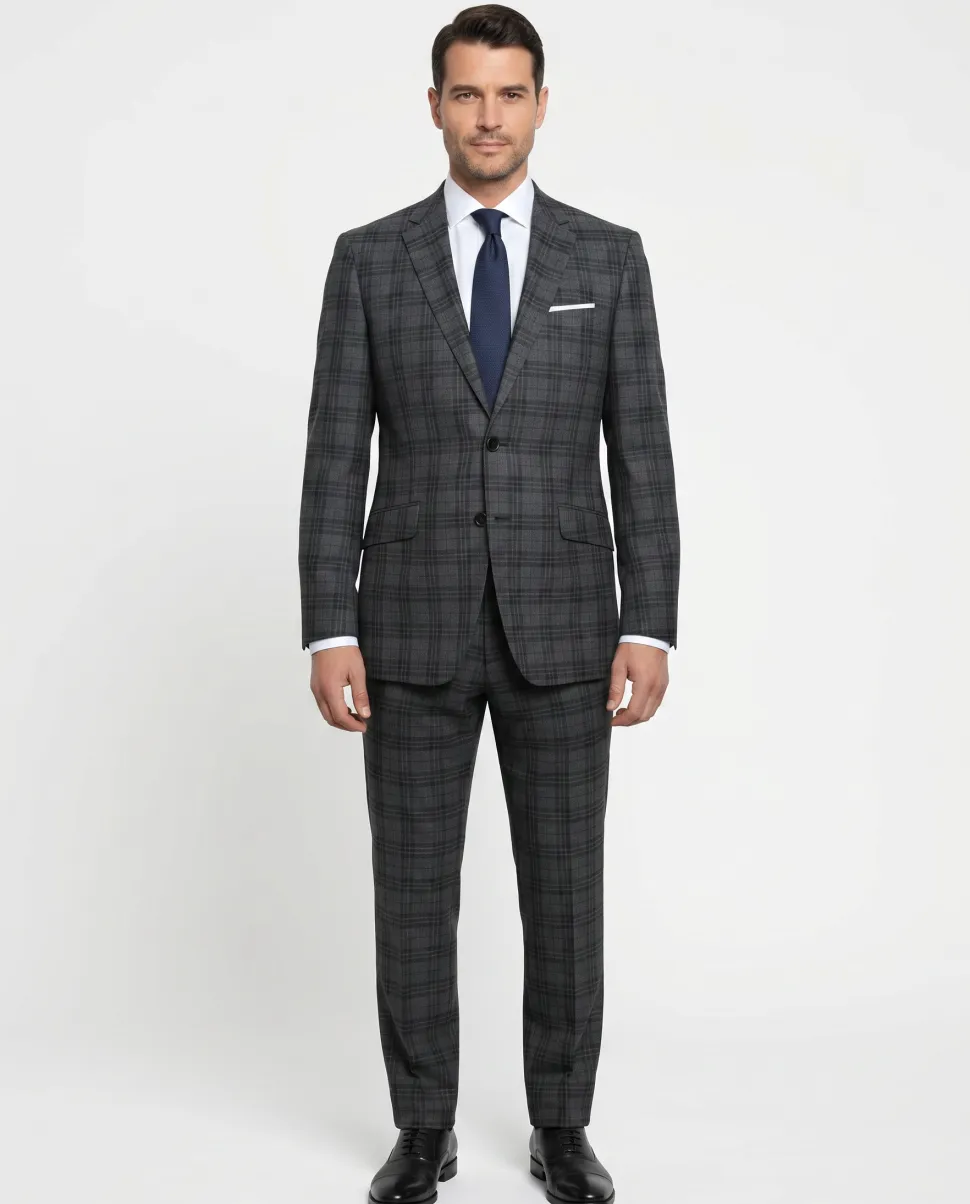 Men's Slim Fit Checked Suits