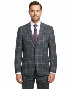 Men's Slim Fit Checked Suits