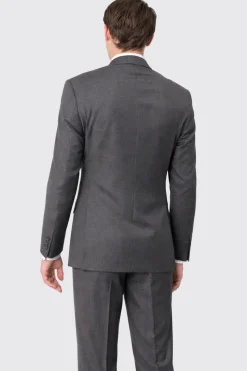 Mens Slim Fit Medium Gray Two Button 100% Wool Suit