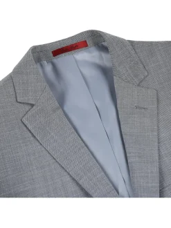 Men's Slim Fit Notch Lapels Gray Solid Suits
