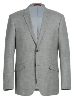 Men's Slim Fit Notch Lapels Gray Solid Suits