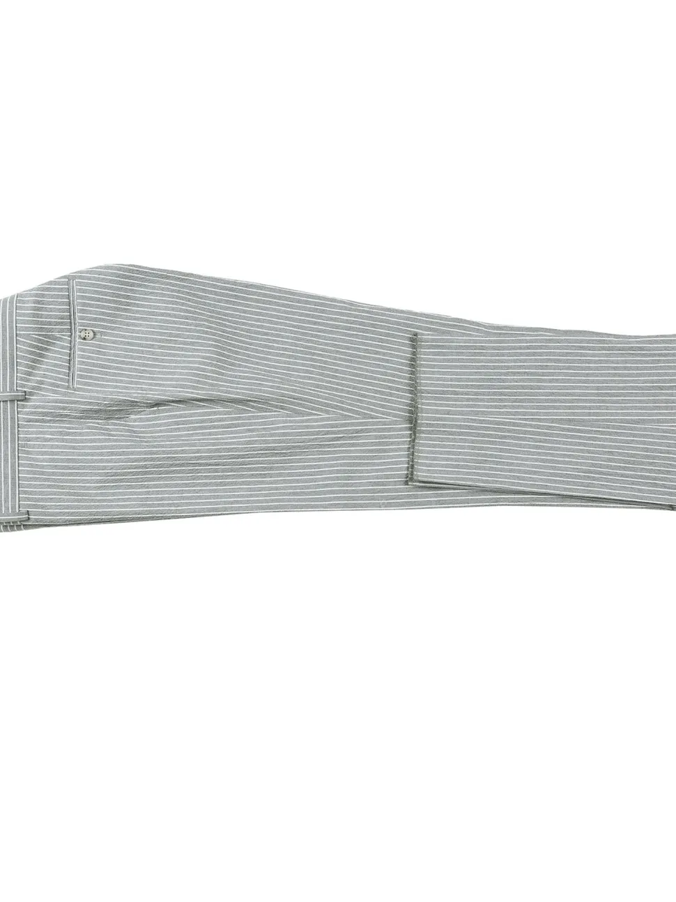 Men's Slim Fit Notch Lapels Gray Stripe Cotton Suits