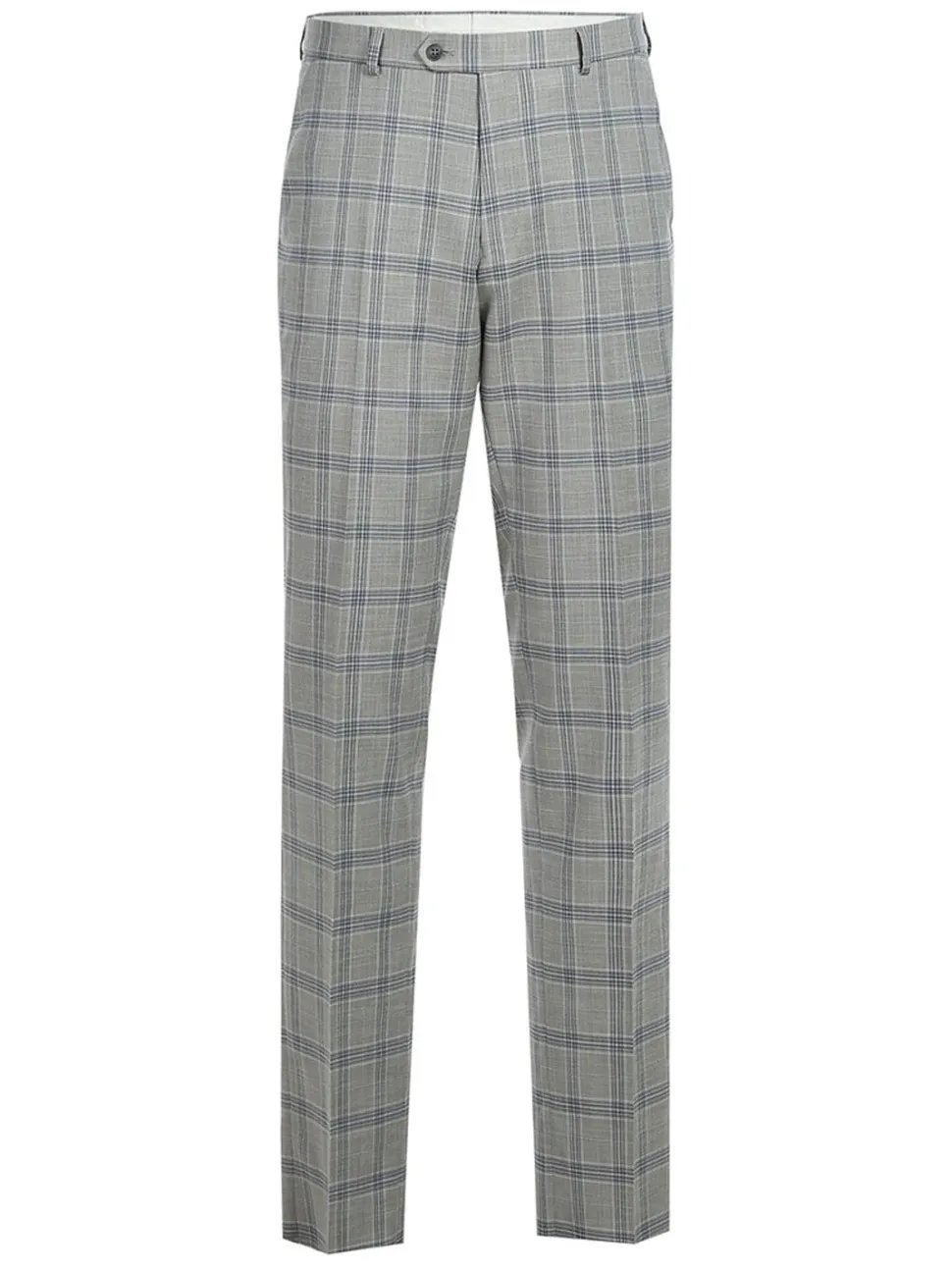 Men's Slim Fit Notch Lapels Light Gray Check Suits