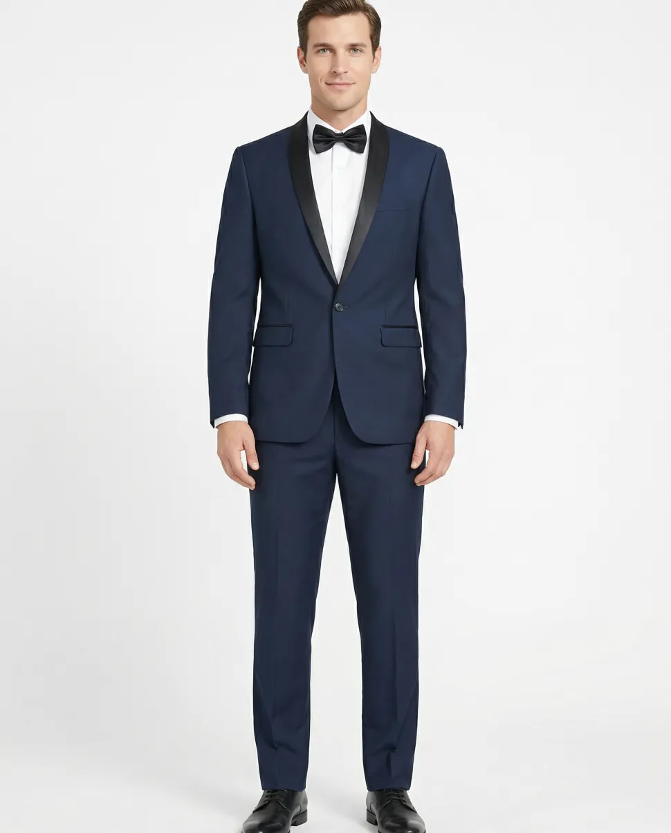 Men's Slim Fit 2-Piece Shawl Lapel Tuxedo Suit