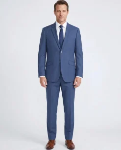 Men's Slim Fit 2-Piece Single Breasted Check Suit
