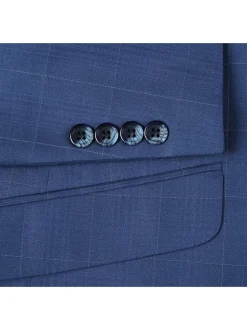 Men's Slim Fit 2-Piece Single Breasted Check Suit
