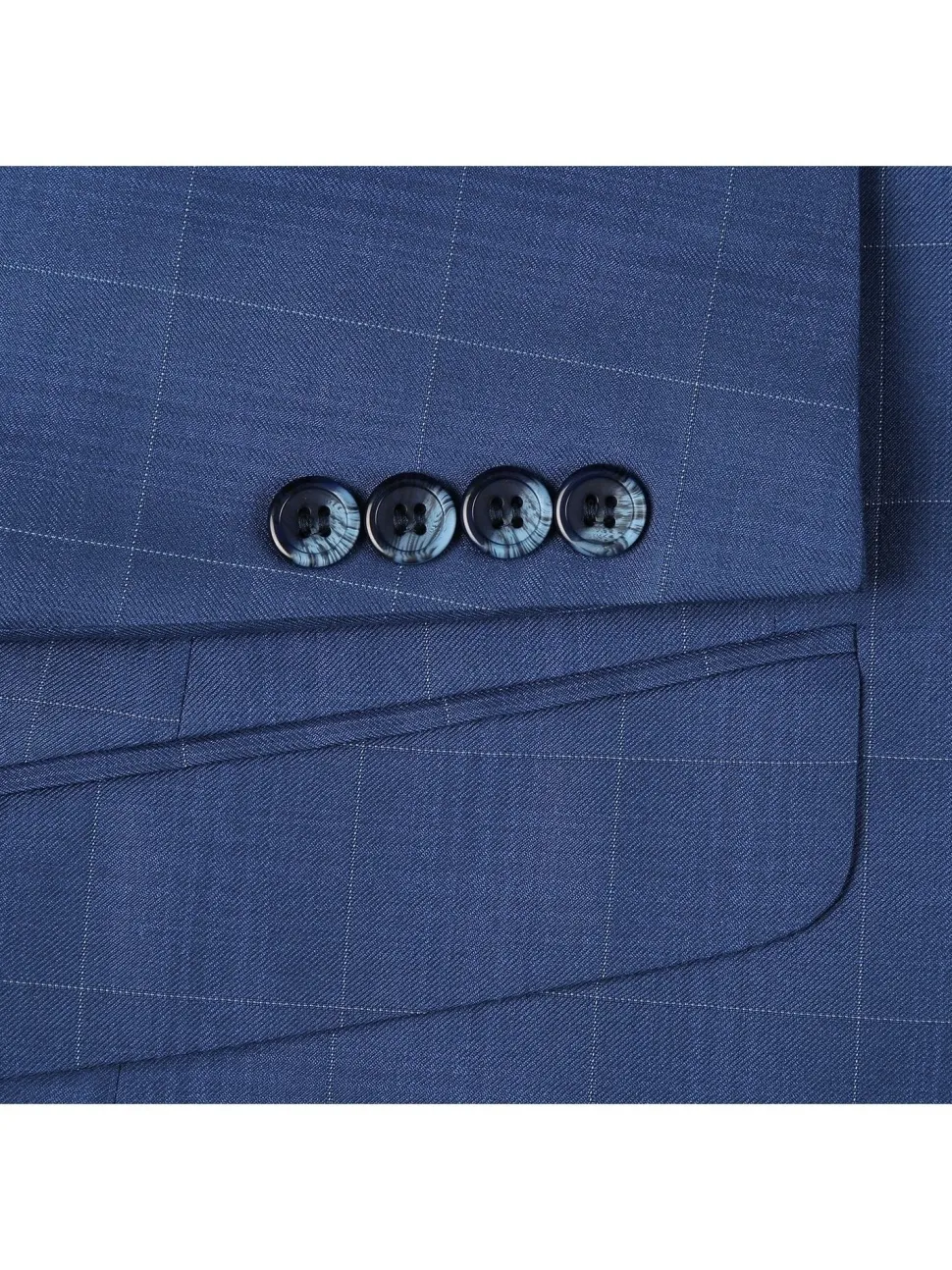 Men's Slim Fit 2-Piece Single Breasted Check Suit