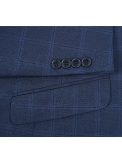 Men's Slim Fit 2-Piece Single Breasted Check Suit