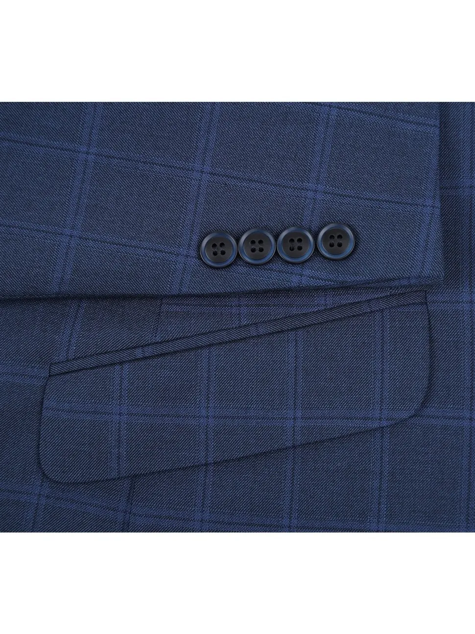 Men's Slim Fit 2-Piece Single Breasted Check Suit