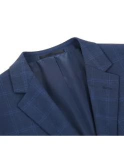 Men's Slim Fit 2-Piece Single Breasted Check Suit