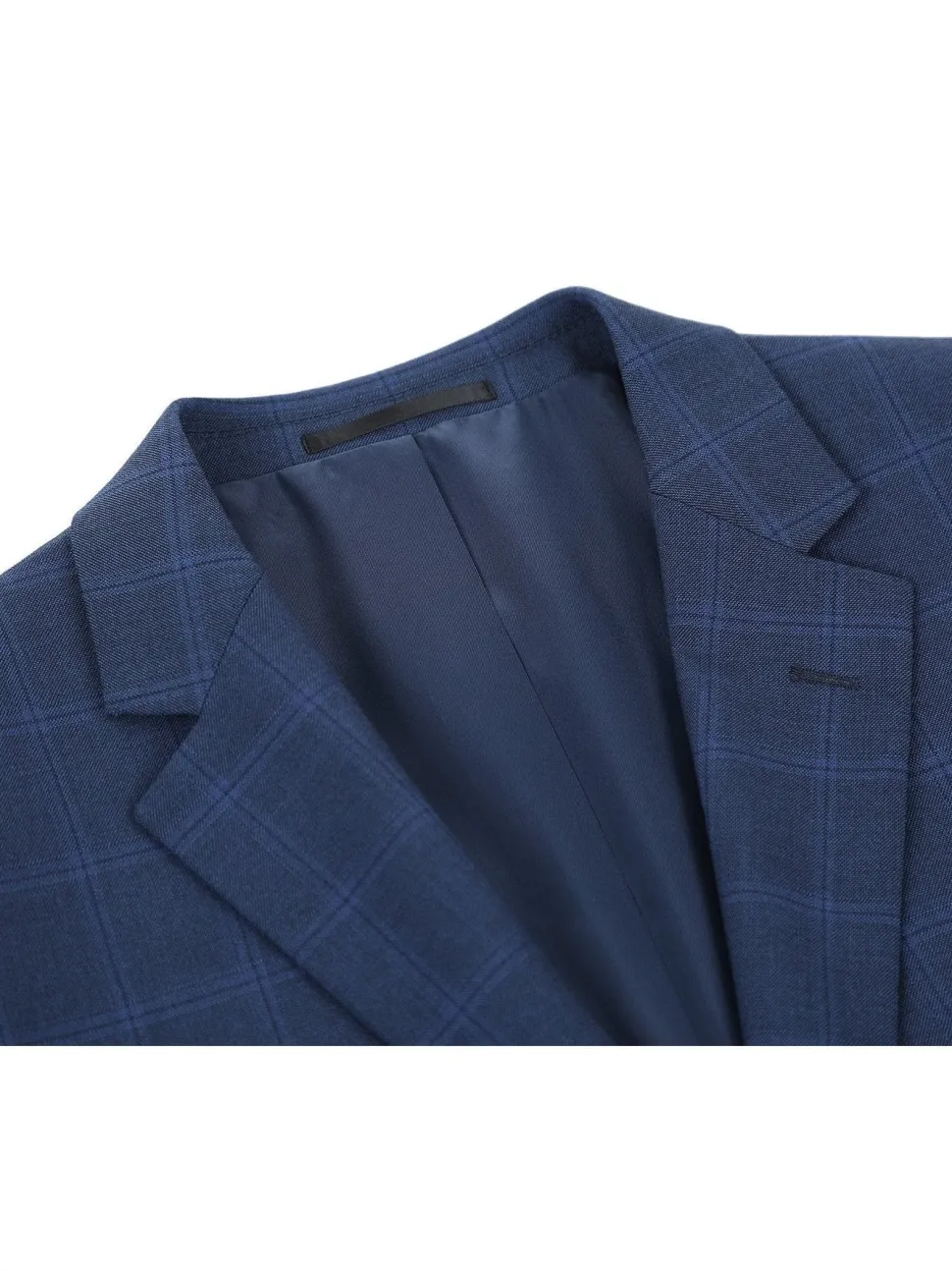 Men's Slim Fit 2-Piece Single Breasted Check Suit