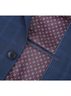 Men's Slim Fit 2-Piece Single Breasted Check Suit