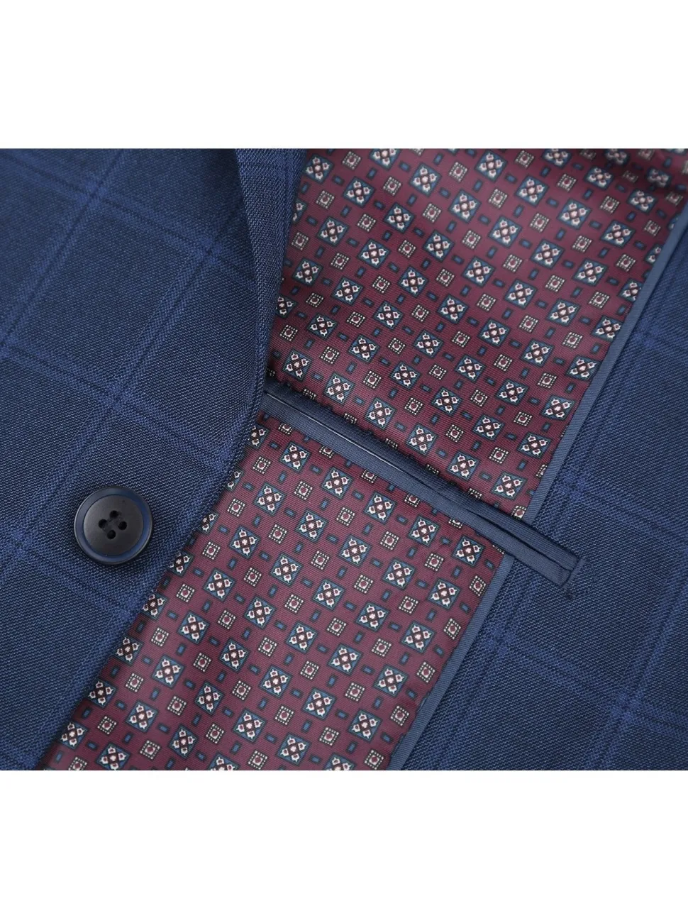 Men's Slim Fit 2-Piece Single Breasted Check Suit