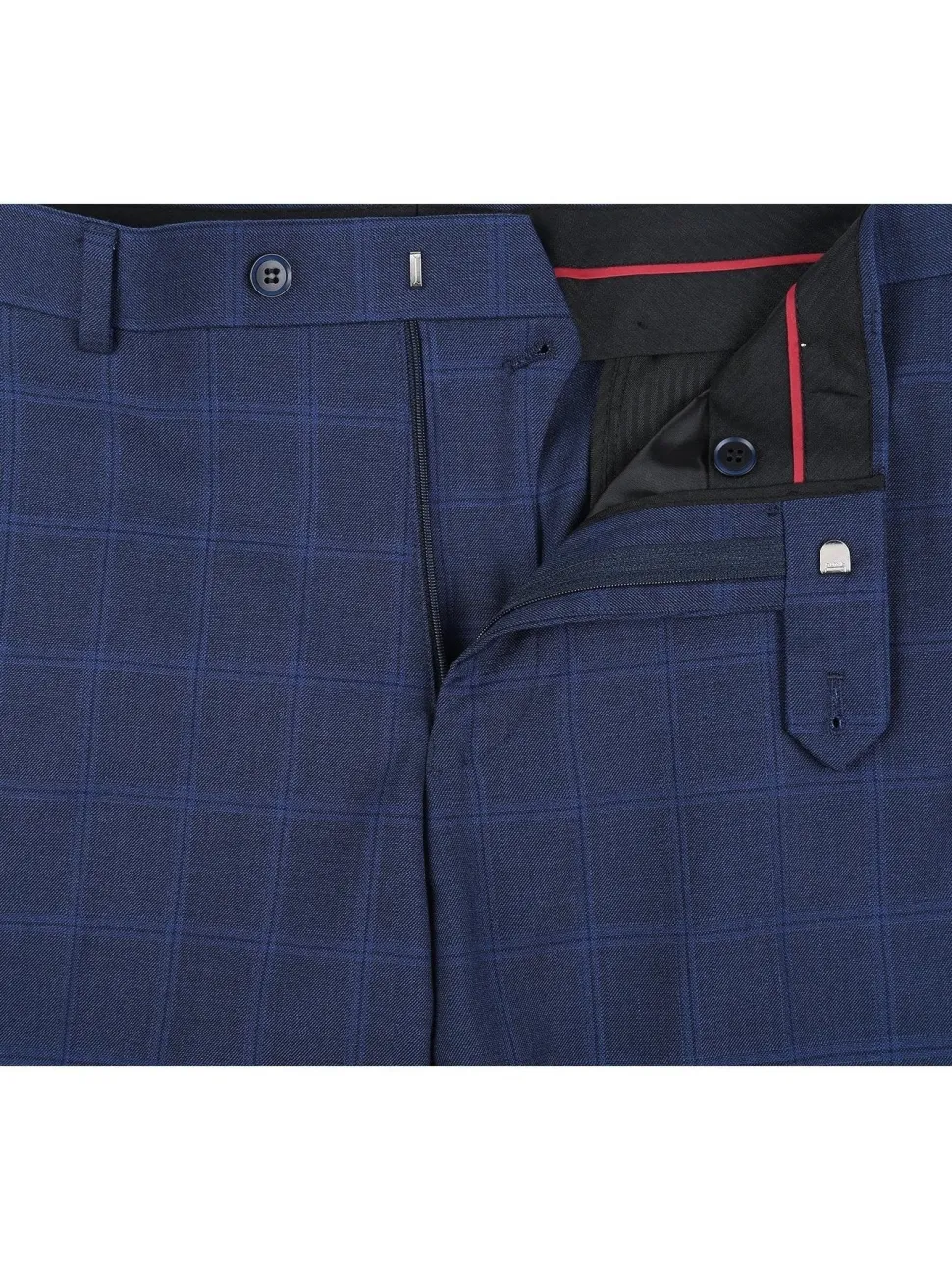 Men's Slim Fit 2-Piece Single Breasted Check Suit