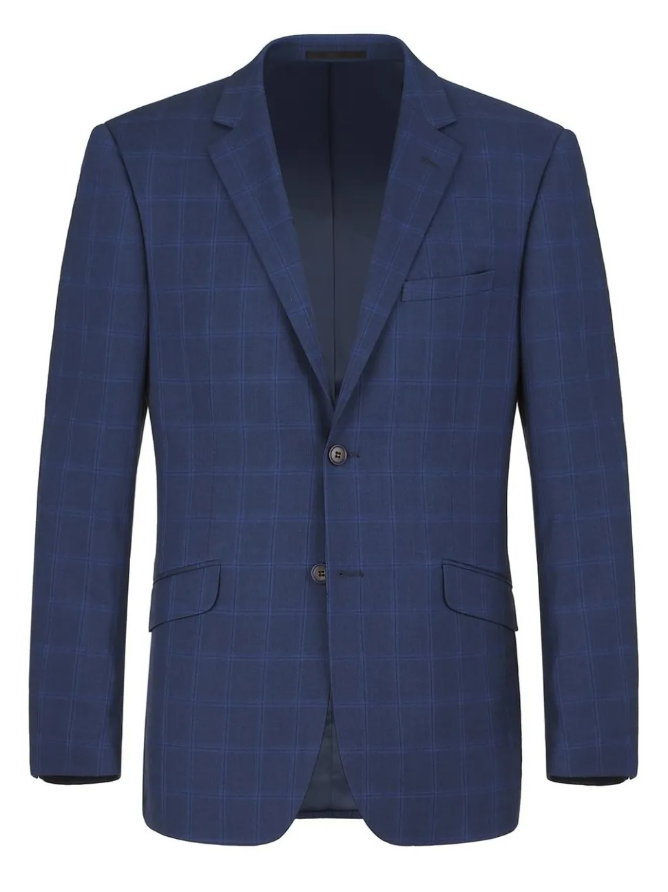 Men's Slim Fit 2-Piece Single Breasted Check Suit