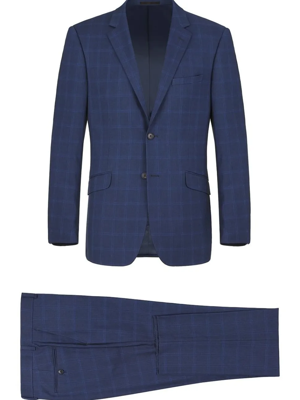 Men's Slim Fit 2-Piece Single Breasted Check Suit