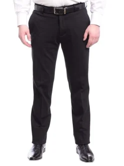 Mens Slim Fit Solid Black Stretch Chino Pants