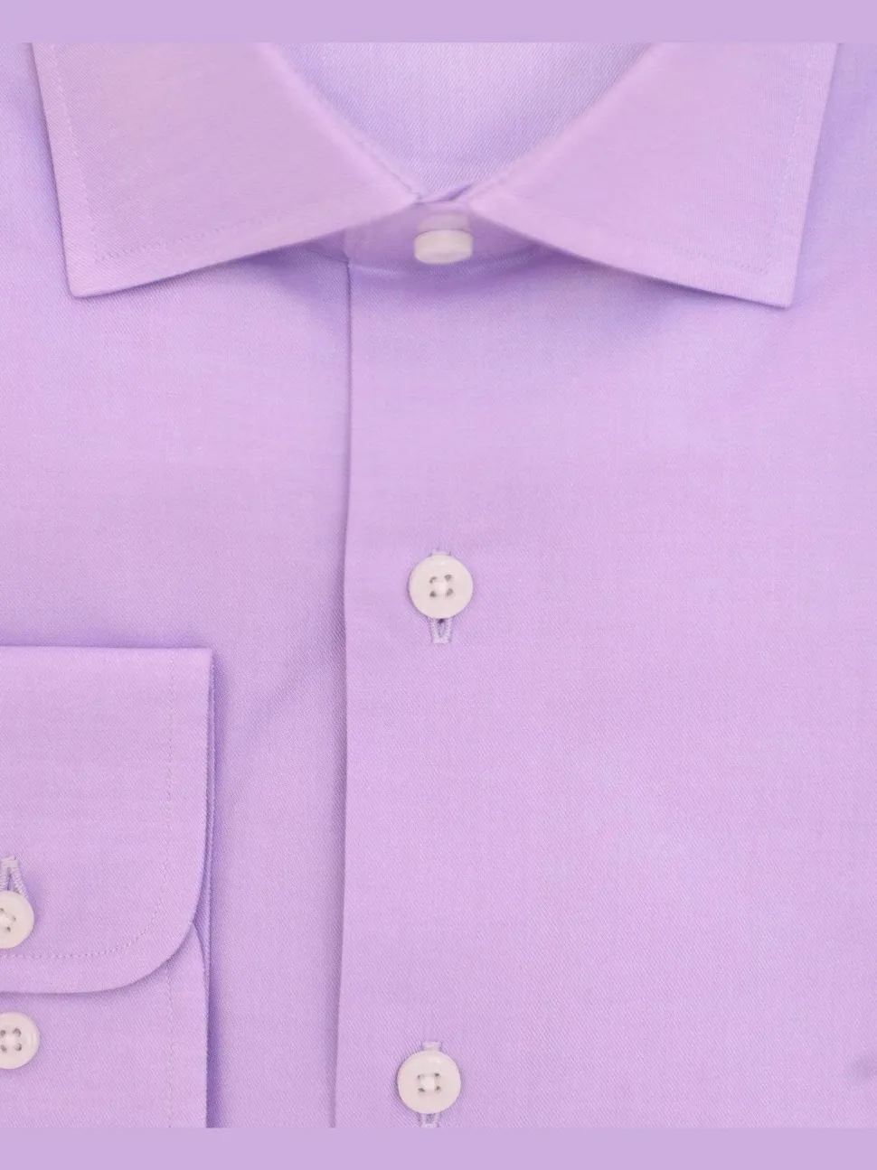 Mens Slim Fit Solid Lavender Purple Spread Collar Cotton Dress Shirt