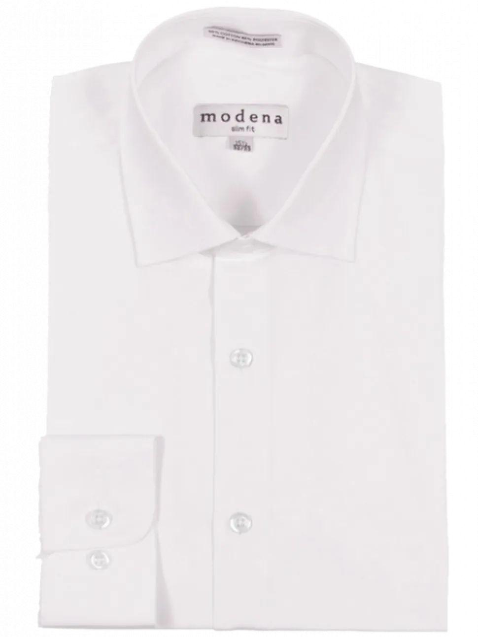 Mens Slim Fit Solid Off White Spread Collar Wrinkle Free 100% Cotton Dress Shirt
