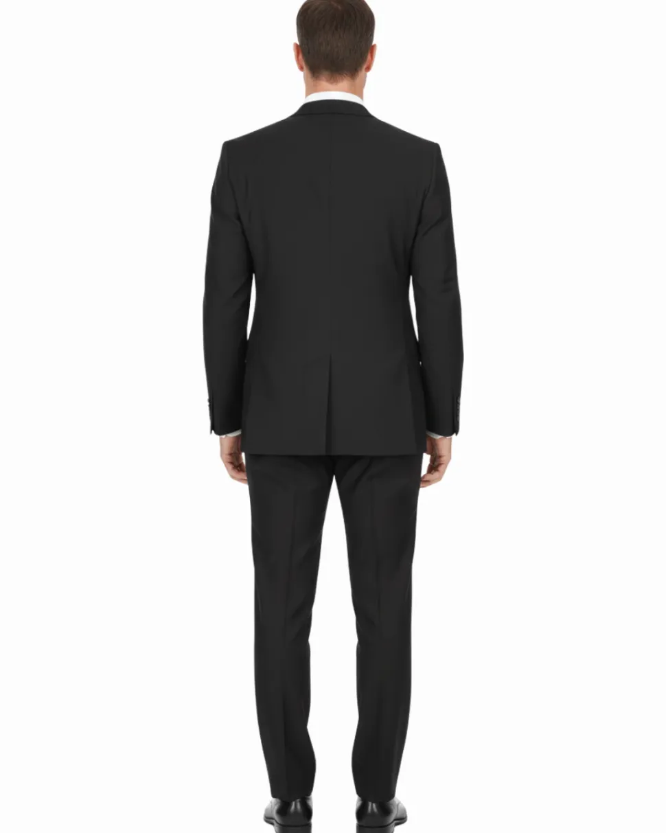 Men's Slim Fit Solid Stretch 2-Piece Suit
