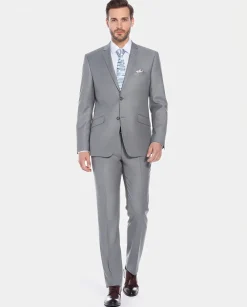 Men's Slim Fit Solid Stretch 2-Piece Suit