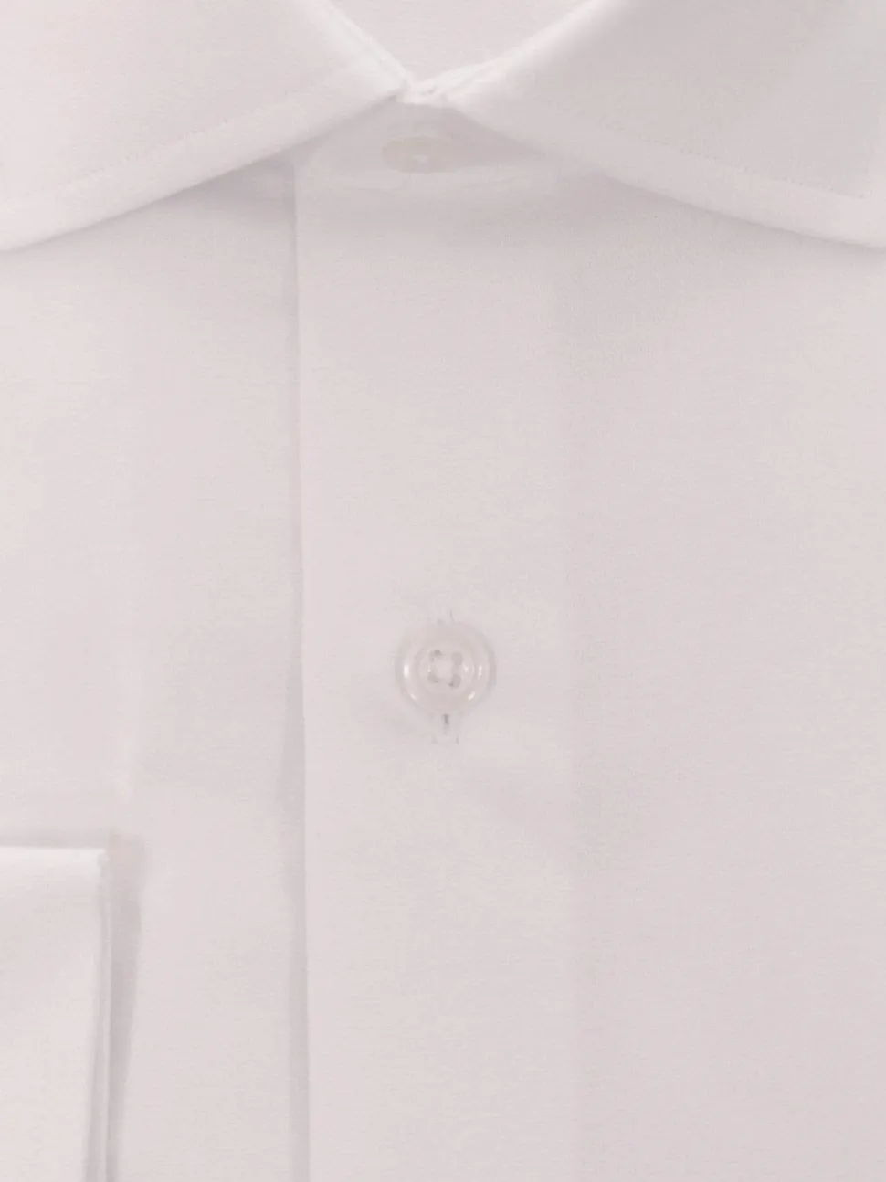 Men's Slim Fit Solid White Spread Collar Wrinkle Free 100% Cotton Dress Shirt