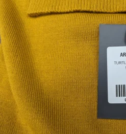 Men's Solid Mustard Pullover Cotton Blend Turtleneck Sweater