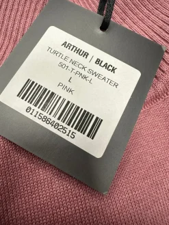 Men's Solid Pink Pullover Cotton Blend Turtleneck Sweater