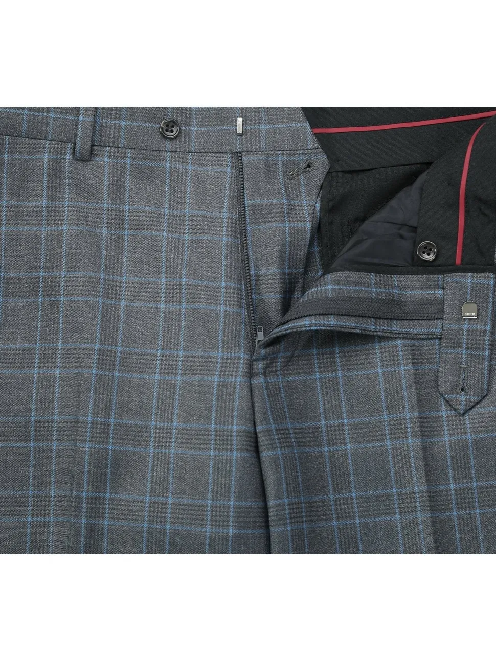 Men's Two Piece Classic Fit Windowpane Check Suit